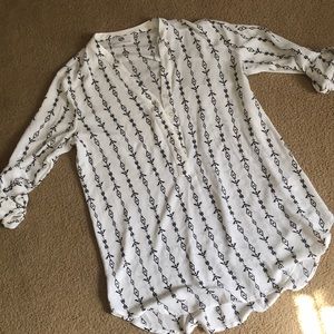 Arrow print sheer top